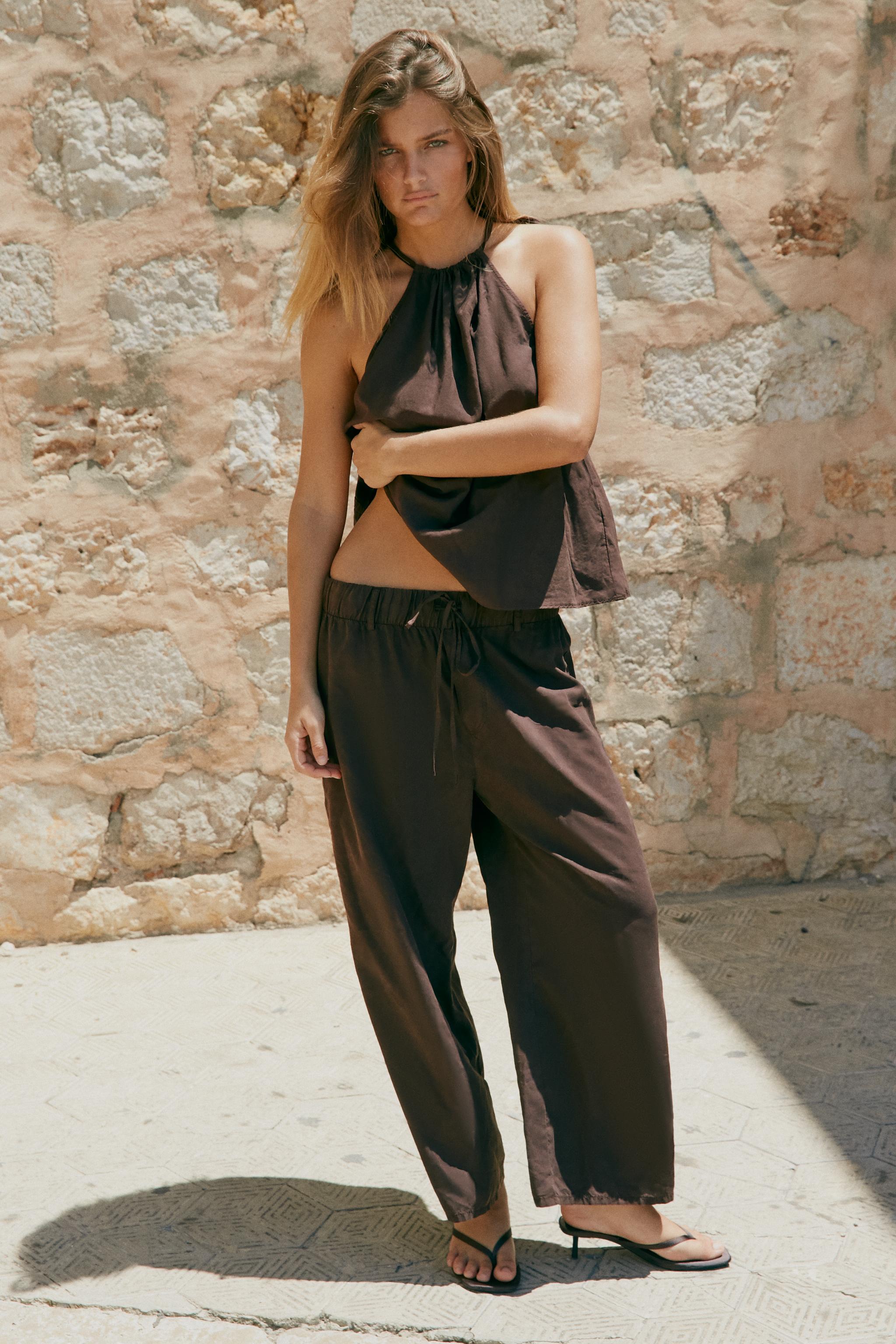 Flowing crop pants