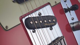 Close up of a Fender Noiseless single coil pickup