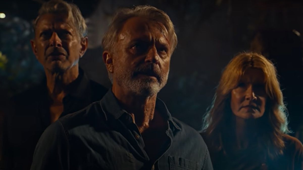 Jeff Goldblum, Sam Neill and Laura Dern in Jurassic World: Dominion