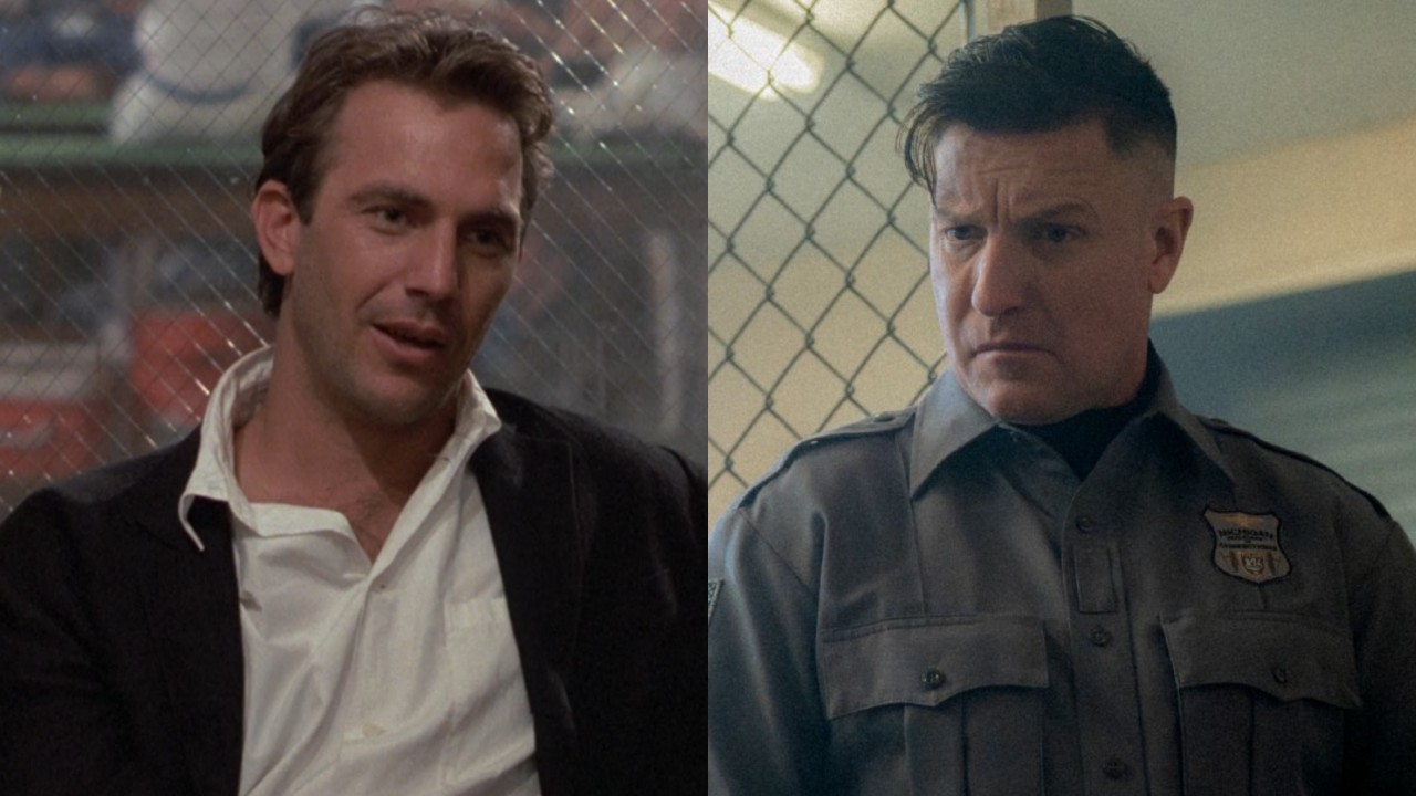 From left to right: Kevin Costner in Bull Durham and Lane Garrison in Mayor of Kingstown. 