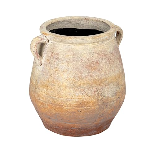 Creative Co-Op Whitewashed Terra-Cotta Urn, Beige