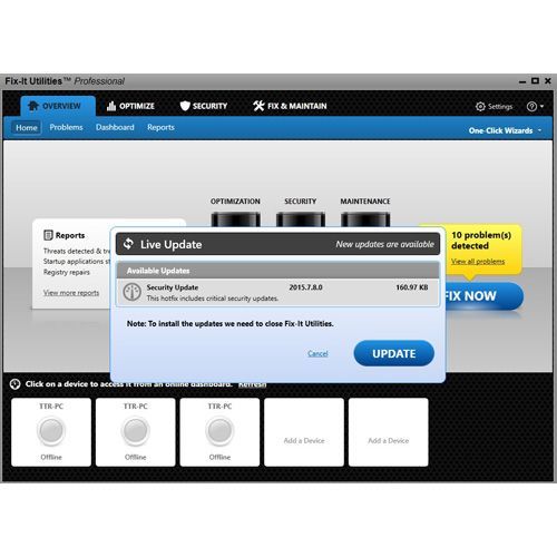 You can see security issue updates in real time when you use Avanquest Fix-It Utilities Pro.