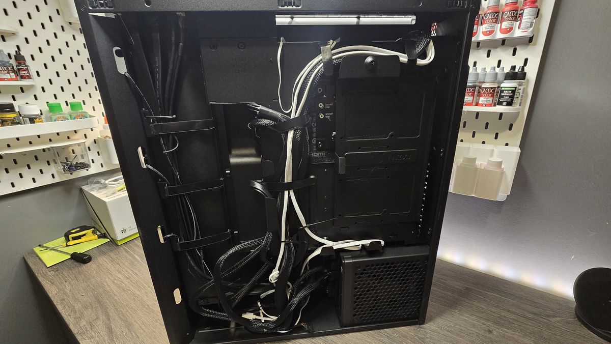 NZXT H7 Flow PC case being built into