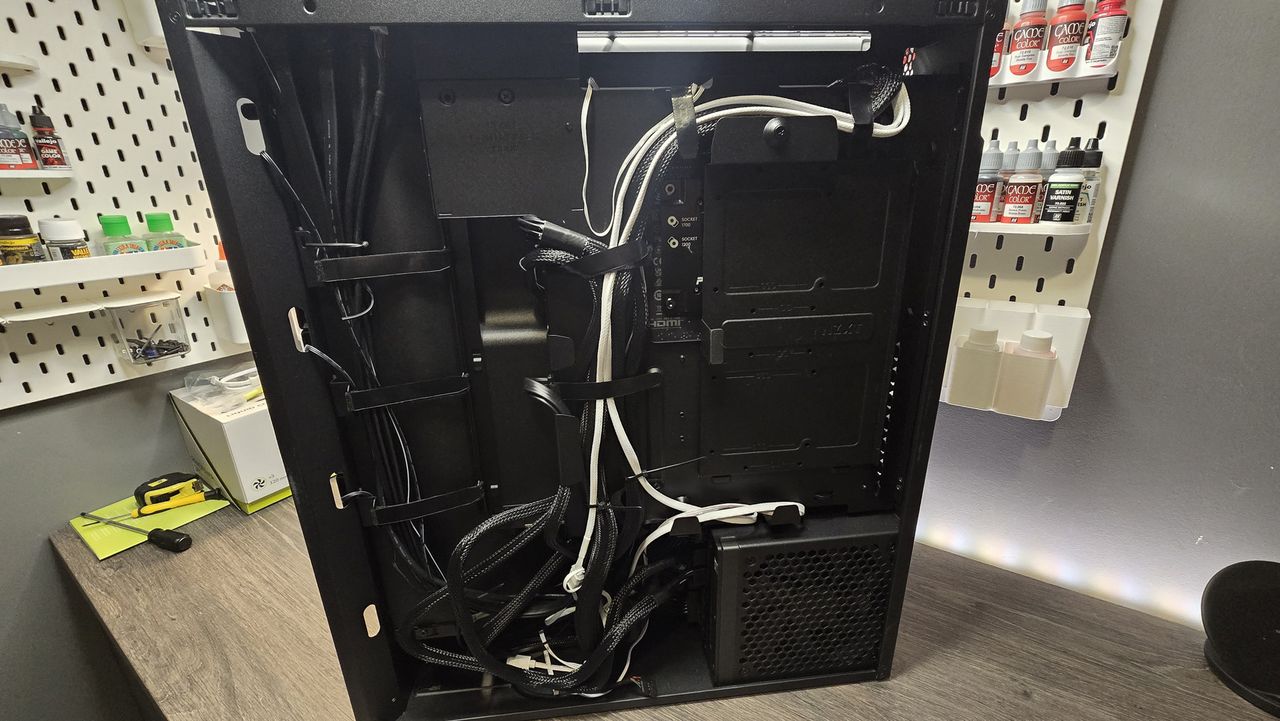 NZXT H7 Flow PC case being built into