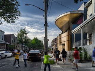 view from the street of the The Louis Armstrong Center by Caples Jefferson Architects