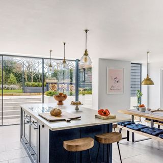 dining area with counter table with chairs