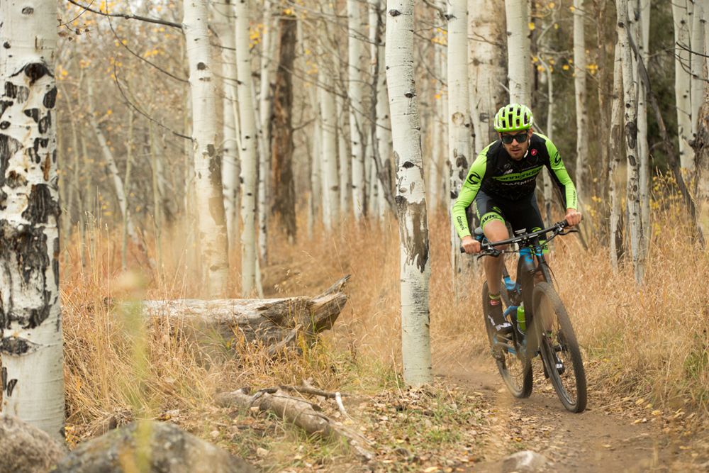 Alex Howes leads the way for his Cannondale Garmin teammates