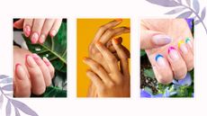 composite of three summer nail designs 2023