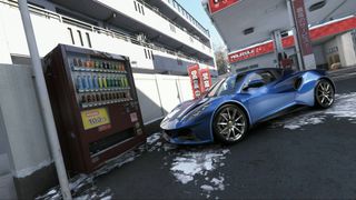 Forza Horizon 6 vending machines in gas station with Lotus Emira in front