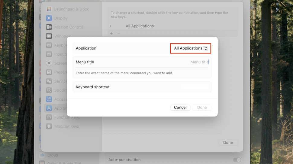 Creating a shortcut for applications on macOS