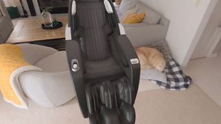 Massage chair shown through Best Buy Envision app on Vision Pro