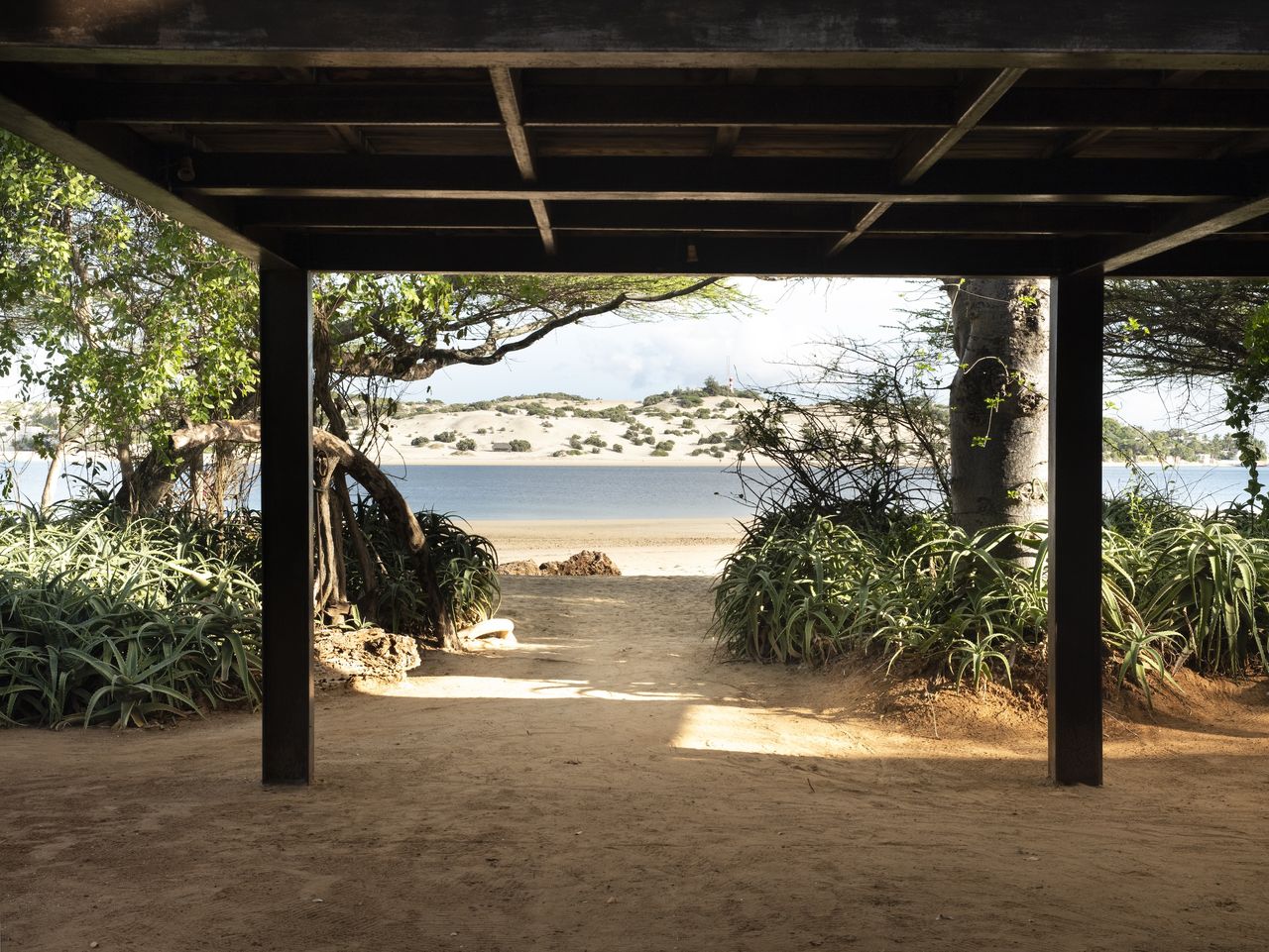 Falcon House view from under the pavilions