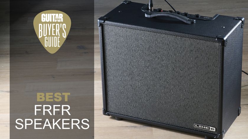 A line 6 Powercab CL 112 FRFR speaker on a wooden floor