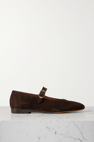Suede Mary Jane Ballet Flats