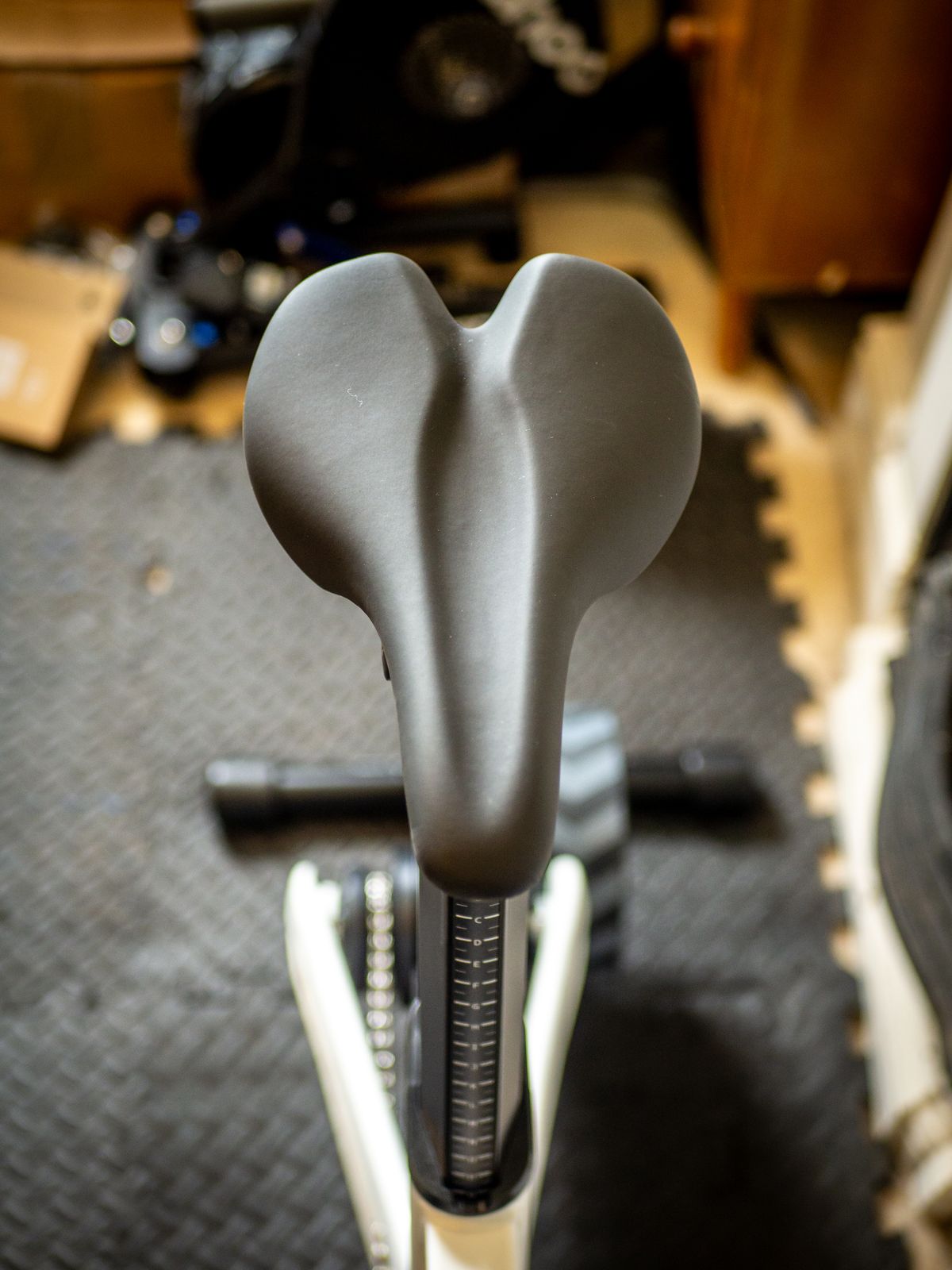Close up details of the Zwift Ride indoor bike