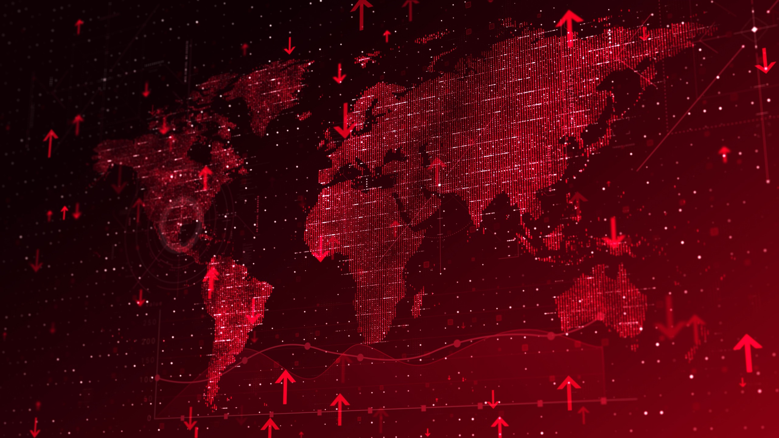 World map overlaid with financial data indicating bond yields