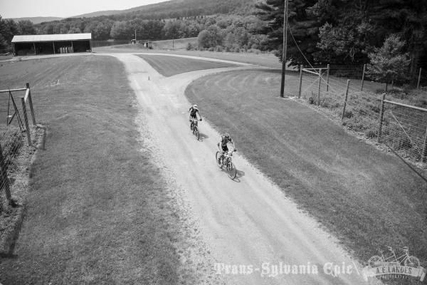 John Kuhn (Cranford Bike/CTS) and Jarret Heitzman roll through the Rothrock nursery near the end of the Cooper's Gap stage.