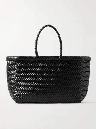 Bamboo Triple Jump Small Woven Leather Tote