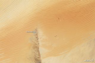 The Empty Quarter, or Rub' al Khali, is the world's largest sand sea and stretches across a swath of the Arabian Peninsula.
