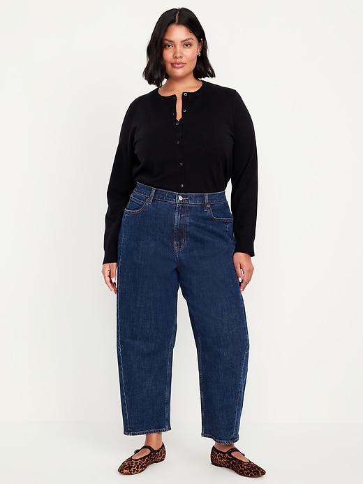 High-Waisted Barrel Ankle Jeans