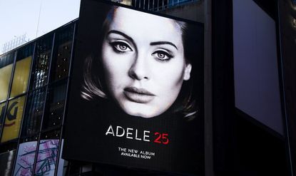 A billboard advertising Adeles album, 25.