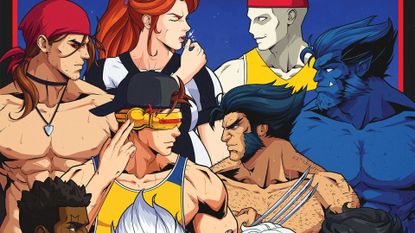 The X-Men facing off for a basketball game
