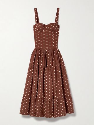 Santiago Tiered Polka-Dot Cotton-Poplin Midi Dress