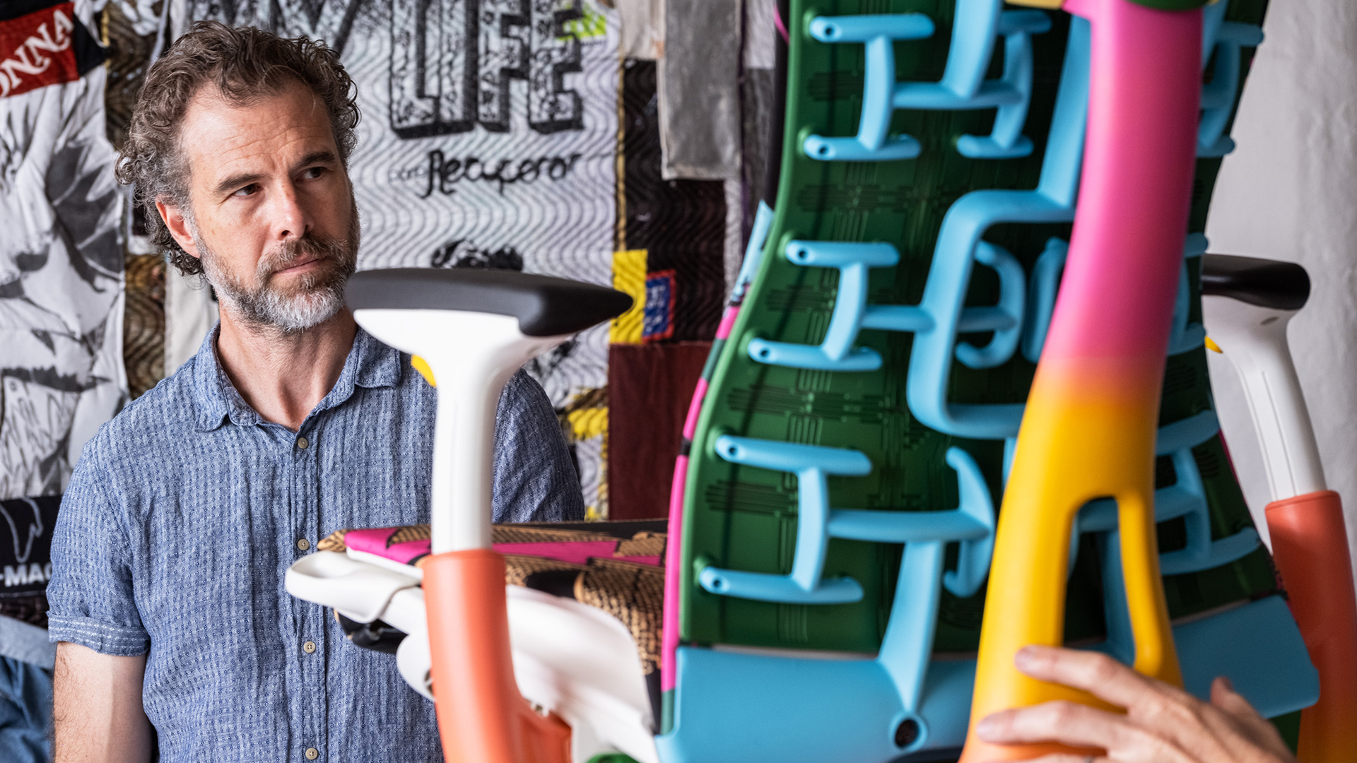 A selection of images from Herman Miller's recent collaboration with two modern artists.