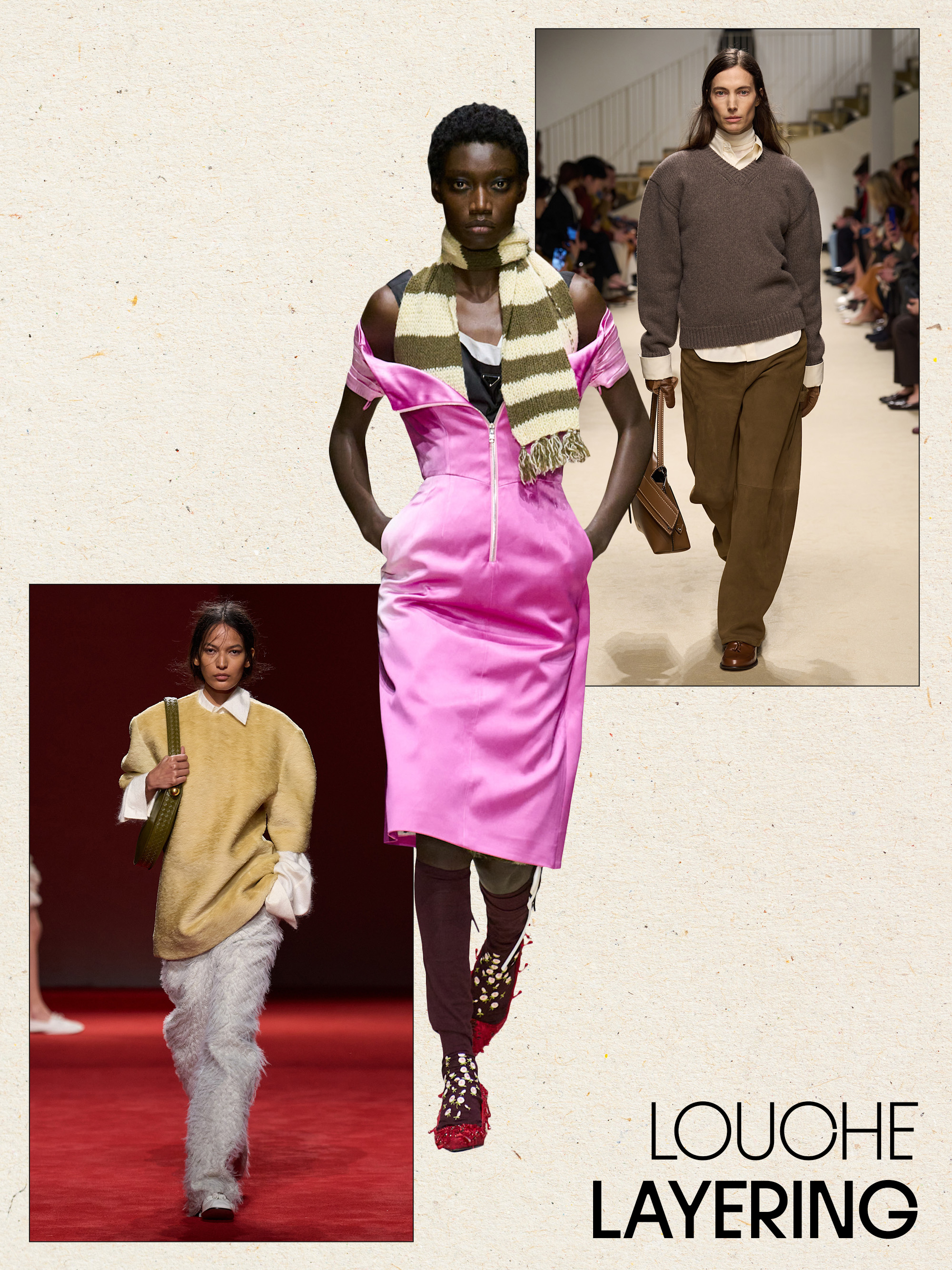 a collage of runway images featuring the biggest trends from Milan fashion week fall/winter 2026