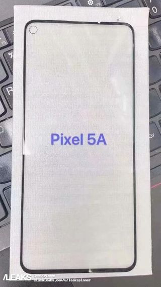 Google Pixel 5a screen protector leak