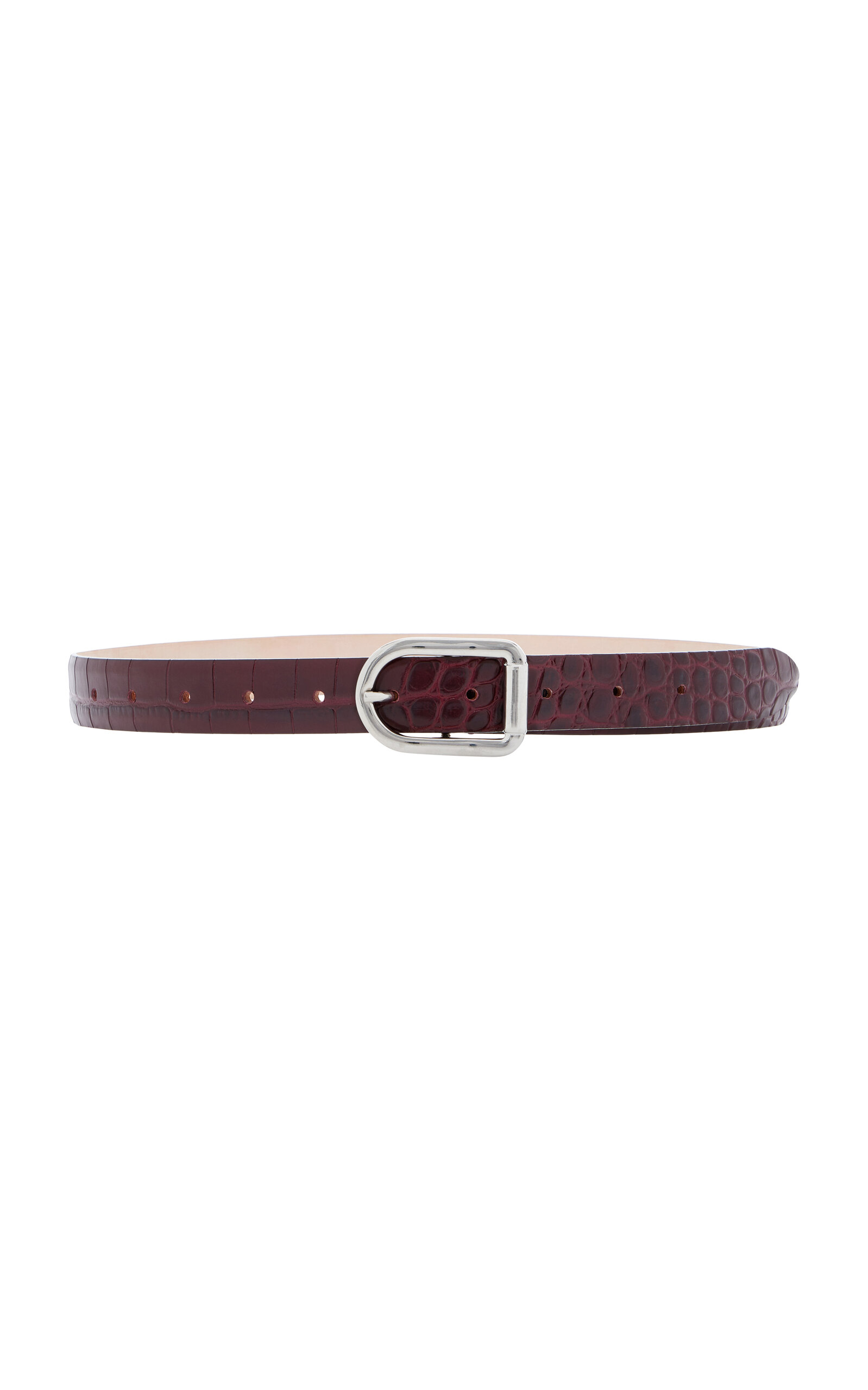 Mija Croc-Effect Leather Belt