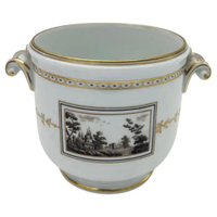 Italian Richard Ginori 'Fiesole' Porcelain China Gilt Cachepot | $275 at 1stDibs