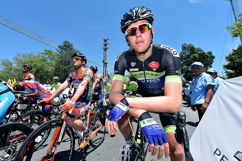Riders wait for the start of stage 2 at the Tour de San Luis.