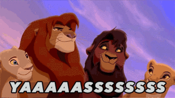 Lions from The Lion King shout Yasss
