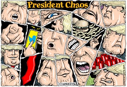 Political Cartoon Trump G7 Summit Unpredictable Reactions