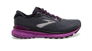 A black and purple cross training sneaker from Brooks.