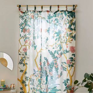 Curtain panel with forest print 