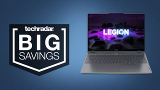 deals image: Lenovo Legion 7 gaming laptop on blue background