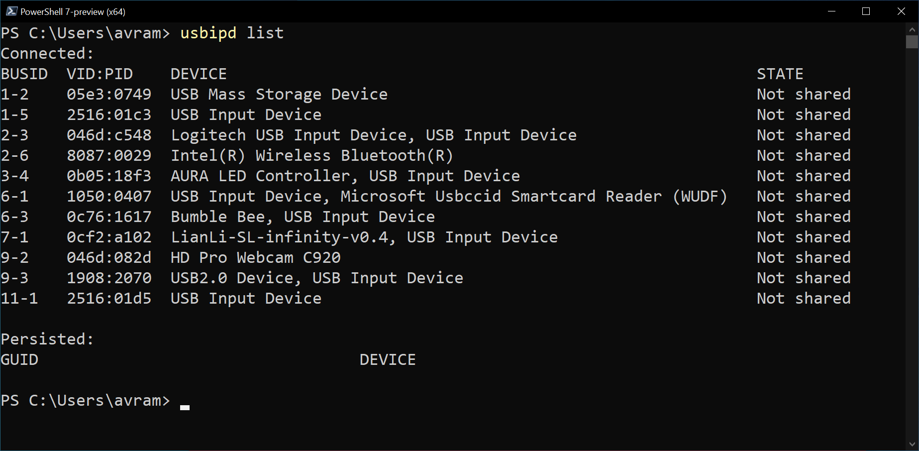 list drives