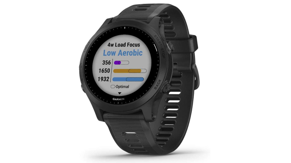 Garmin Forerunner 945 med træningsresultater fra aerobics på skærmen