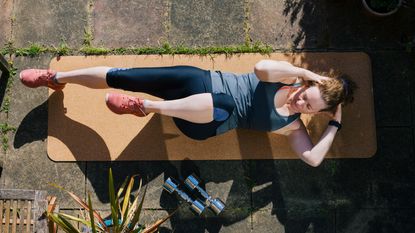 Woman working out in her garden