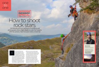 First two pages of the One to One pro masterclass with adventure photographer Sam Davis, in Digital Camera issue 288, December 2024