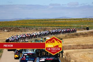 ESPINOSA DE LOS MONTEROS, SPAIN - AUGUST 16: A general view of the peloton during the 76th Tour of Spain 2021, Stage 3 a 202,8km stage from Santo Domingo de Silos to Espinosa de los Monteros - PicÃ³n Blanco 1485m / @lavuelta / #LaVuelta21 / #CapitalMundialdelCiclismo / on August 16, 2021 in Espinosa de los Monteros, Spain. (Photo by Gonzalo Arroyo Moreno/Getty Images)