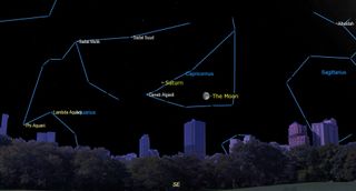 On Thursday (Sept. 8), the moon and Saturn will make a close approach to each other sharing the same right ascension , an event  known as a conjunction. 