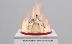 Baked Alaska on fire by Tom Sachs