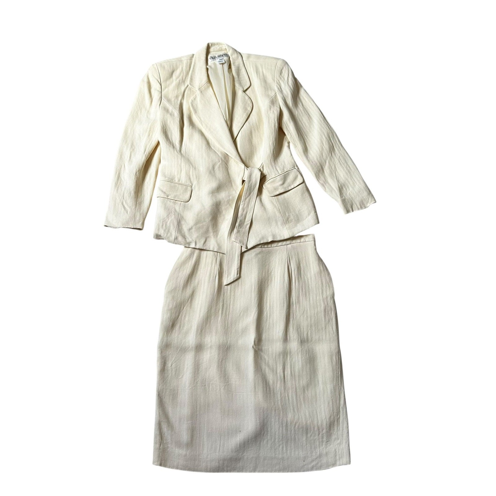 Christian Dior Yellow Vintage Blazer Suit Set Women&#039;s Size 14 | 53-12