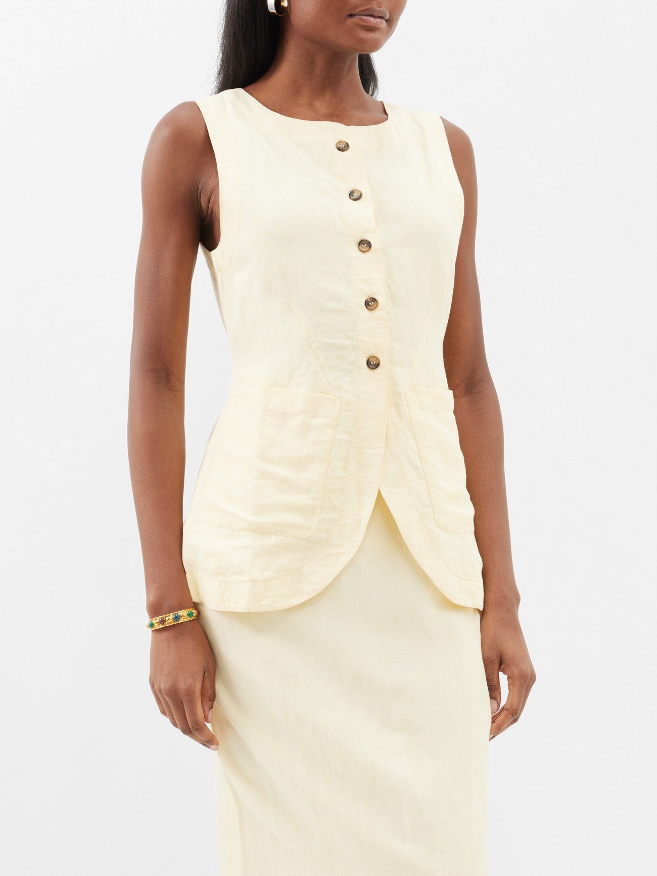 Emma linen sleeveless top