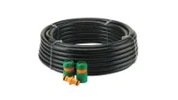 the best garden hose: Draper Soaker garden Hose, black, green and orange