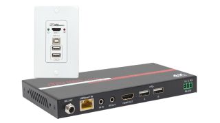 Hall Research is now shipping the EX-4KU kit, which pairs a single-gang wall plate transmitter with a compact receiver to extend 4K HDMI video and USB data over a single UTP cable.