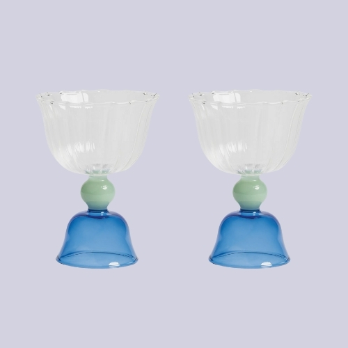 &amp;amp;Klevering, Tulip Blue Glasses Set of Two